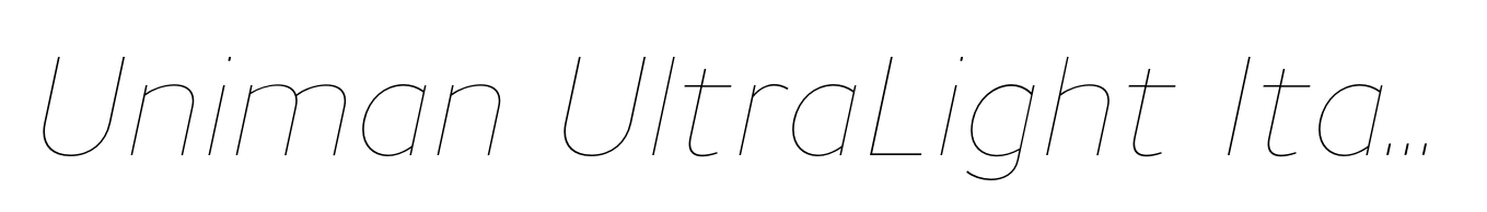 Uniman UltraLight Italic